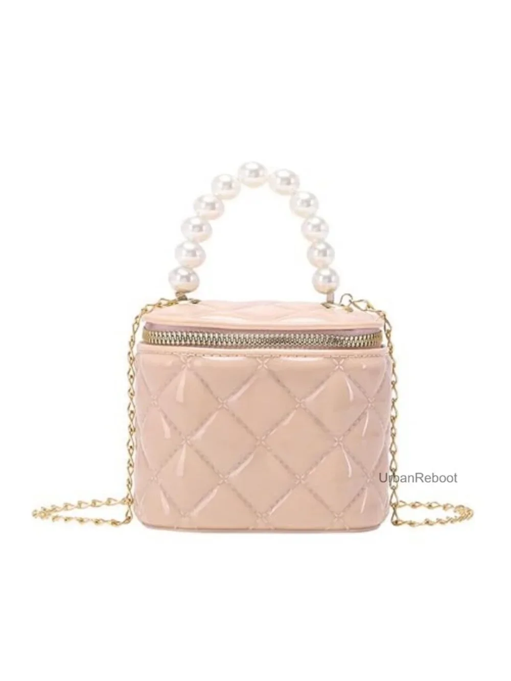 Girls Mini Jelly Purse Crossbody Bag Pearl Handle Gold Chain